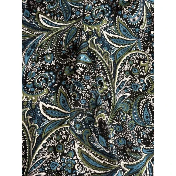 Womens 22W Paisley Midi Skirt Blue Green Black A-Line Flare Bohemian Y2K - Picture 7 of 7